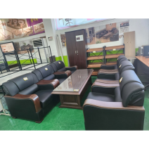 [A급 / 마지막 재고] 중역 소파 1인용 6개 + 테이블 세트